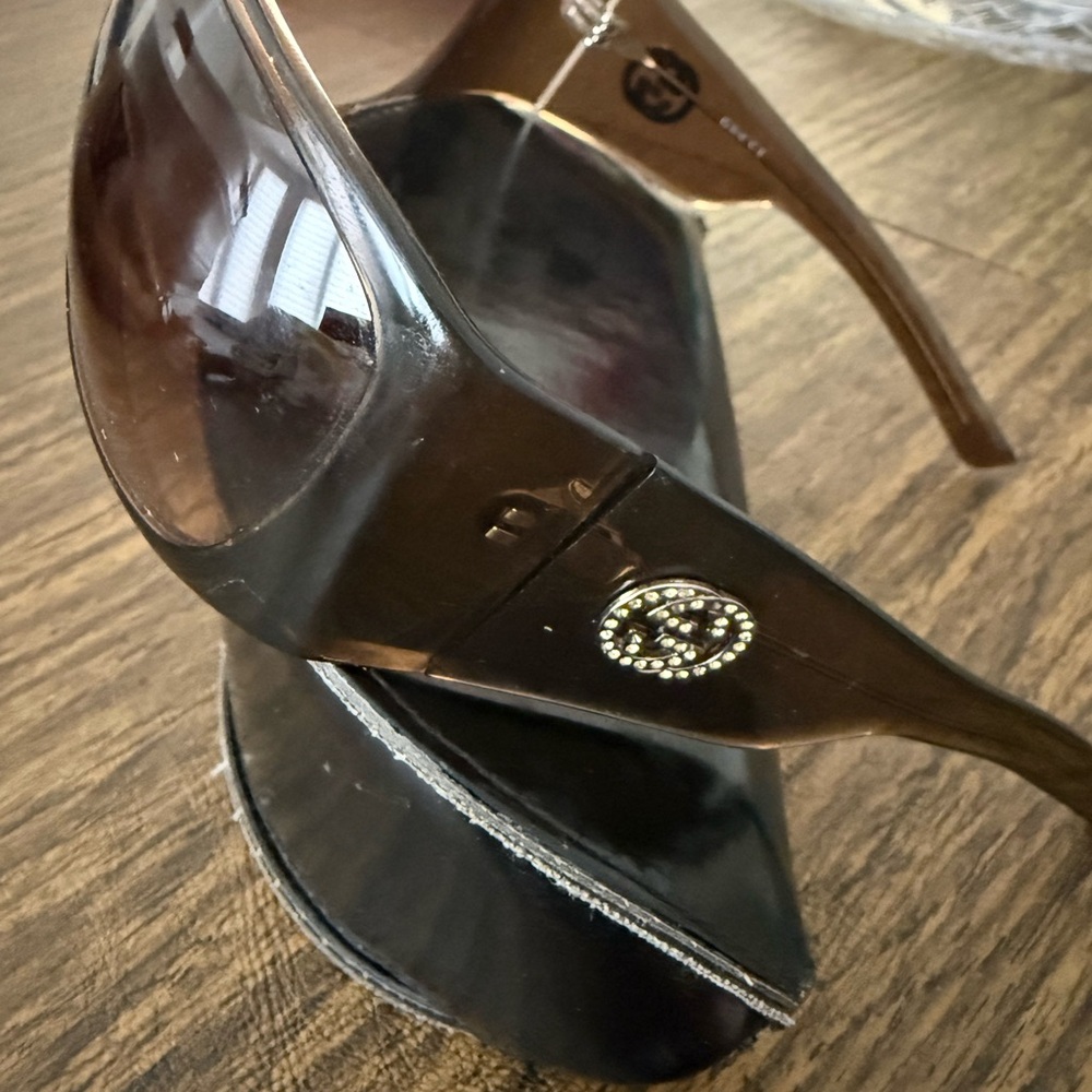 Gucci Brown Sunglasses with Crystal Detail